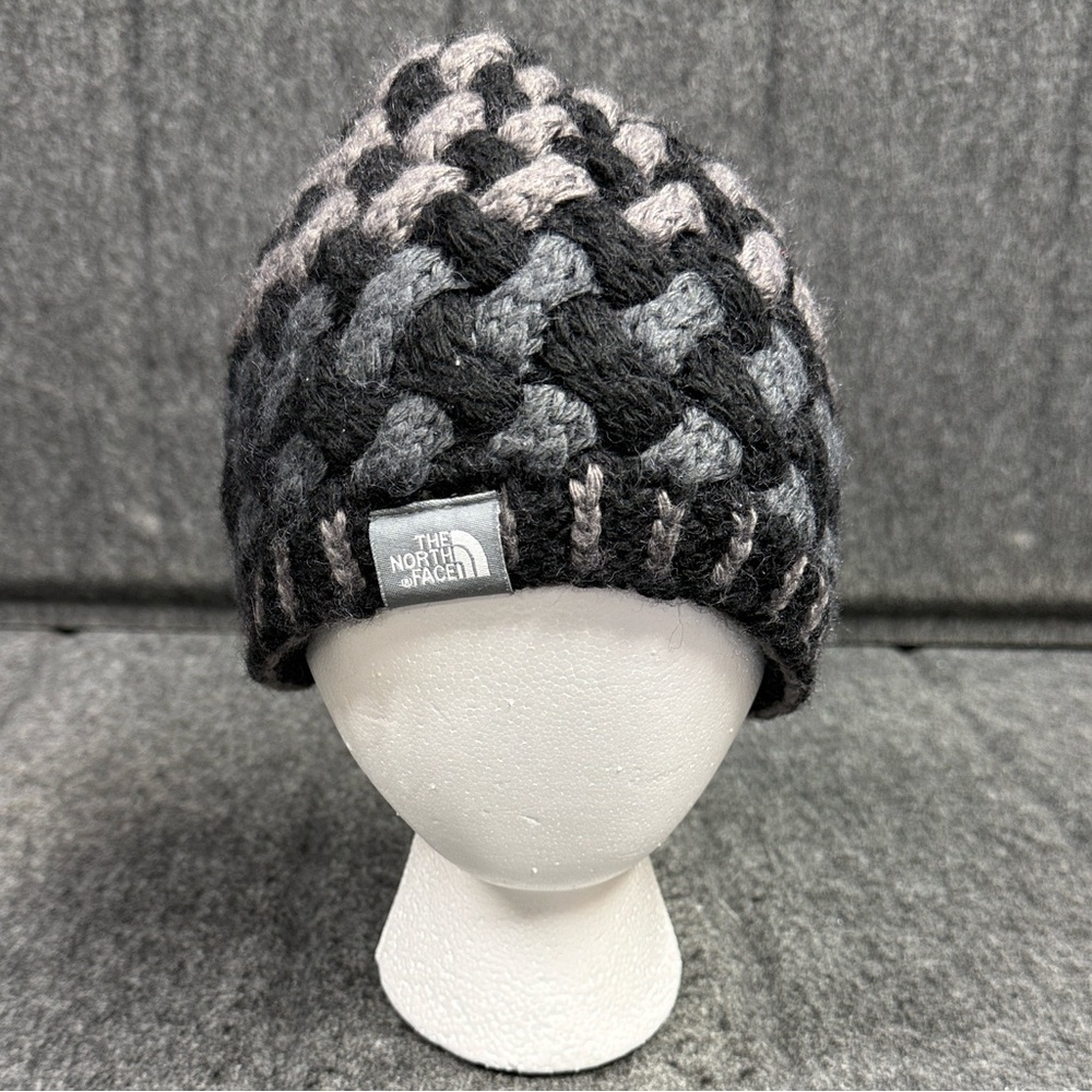 The North Face Black and Gray Knit Beanie